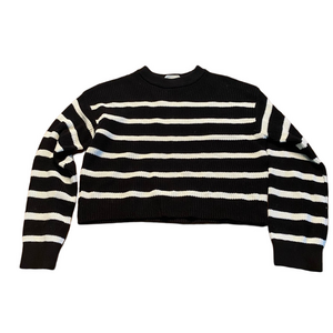 H&M girls black/white striped sweater- size 12/14